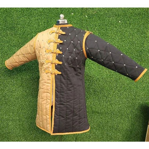 Medieval Padded Gambeson Coat Two-Tone Color Cotton Canvas Aketon Armor Training Thick Padded Doublet For LARP Cosplay - Product Image 2