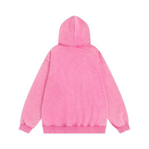 Sweat à capuche rose personnalisé pour homme, style vintage délavé à l'acide, coupe oversize, streetwear, imprimé graphique, pull en molleton, motif électrique, hip-hop - Product Image 2