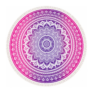 Magnifique serviette de plage ronde imprimée mandala, 100% coton, couleur magnifique, qualité supérieure, exportateur en Inde. - Product Image 2