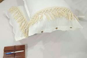 Juego de funda nórdica estilo boho con borlas y flecos, ropa de cama de algodón, incluye funda de almohada, funda de edredón estilo rústico, decoración para cama - Product Image 5