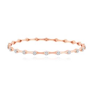 Yellow Gold Black and <b>White</b> Lab Grown Diamond Geometric Open Cuff Bangle - Product Image 2