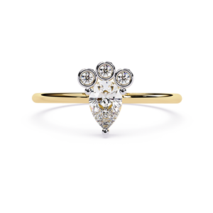 Natural diamond Pear Cut <b>Ring</b> in 18k Gold Elegant Natural Round Three Tiny <b>Dainty</b> <b>Ring</b> Pear Cut Diamond <b>Ring</b> - Product Image 1