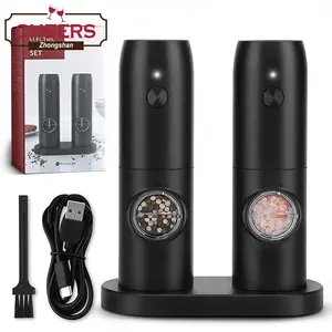 Manufacturer Electric Salt And Pepper Grinder Set USB Rechargeable Automatic Pepper Mill