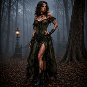 Robe longue corset victorienne en dentelle à maintien ferme, asymétrique haut-bas, style gothique, pour usage quotidien, avec livraison TNT/DHL/UPS - Product Image 5