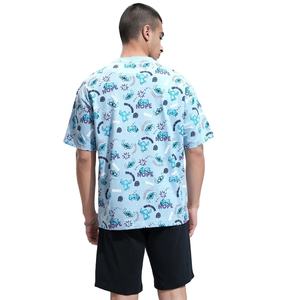 Venta caliente personalizado todo estampado transpirable 3D patrón Unisex Casual verano hombres de talla grande pantalones cortos conjunto tejido chándal - Product Image 4