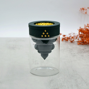 Diseño árabe Mabkhar acabado polaco forma redonda marrón acrílico madera quemador de incienso incensario para el hogar Eid Ramadán - Product Image 4