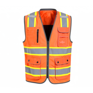 Chaleco de trabajo reflectante y transpirable para equipos de mantenimiento de carreteras, chaleco de alta visibilidad de calidad premium para hombres - Product Image 4