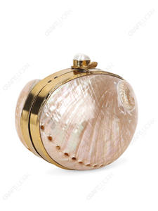 กระเป๋าคลัทช์เปลือกหอยเป๋าฮื้อสีชมพูธรรมชาติพร้อมกรอบทอง กระเป๋าทะเลสุดหรูสำหรับงานกลางคืน รับผลิตแบบ OEM และส่งออกภายใต้แบรนด์ของคุณเอง - Product Image 2