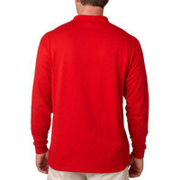 Chemise Homme Rouge à Manches Longues 100% Coton Tricoté Décontractée Couleur Unie Respirante Brodé Séchage Rapide Coupe Classique Lisse