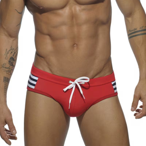 Shorts de bain mi-longs décontractés pour hommes adultes, couleur rouge, écologiques, 100% polyester, shorts de surf d'été - Product Image 1