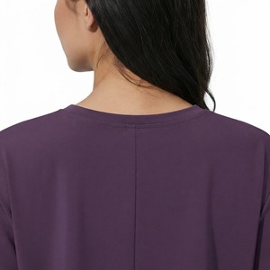 Spandex Solid Elastic Waist Casual Sports 2 Piece Outfit Short Sleeve Loose Crop Top <b>Flared</b> <b>Leggings</b> Set for <b>Women</b> - Product Image 5