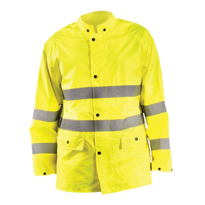 Combinaison de travail unisexe bleu foncé avec bordure orange, bretelles réglables, plusieurs poches, usage industriel, polyester, certifiée CE, résistante aux perforations - Product Image 1