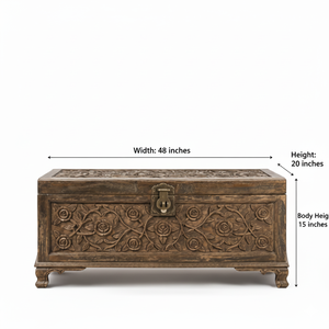 Most Demanded Ravish Roses Hand-Carved Solid Wood <b>Storage</b> <b>Chest</b> for Home Decor and <b>Storage</b> Available for Wholesale Supply - Product Image 6
