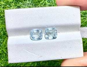 พลอยอะความารีนธรรมชาติทรงคุชชั่นสีน้ำเงิน สำหรับทำเครื่องประดับ - Product Image 1
