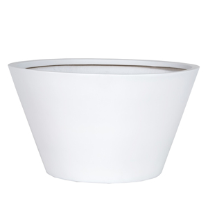 Jardinière conique évasée à rebord large en fibre de verre blanche légère pour aménagement extérieur, lot de 3 (53, 60, 73 cm) - Product Image 4