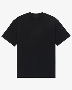 เสื้อยืดคอกลมแขนสั้นสีดำล้วนทรงปกติสำหรับผู้ชาย รุ่น AE-SS-671 ผลิตตามสั่งโดย ABINZ ENTERPRISES ผ้าเจอร์ซีย์ฝ้าย 100% ระบายอากาศได้ดี - Product Image 1