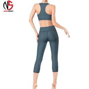 NURAK Wear XXL Women's Yoga Set Breathable Quick Dry Sports Bra <b>Leggings</b> Custom Logo Waist Solid <b>Pattern</b> for Workout In 2026 - Product Image 3