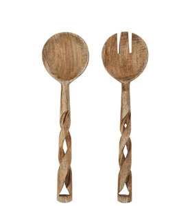 Elegante Juego de Cubiertos con Mango de Madera Trenzada, Vajilla Duradera, Perfecta para la Cocina, la Mesa del Comedor y para Recepciones, de la India - Product Image 6