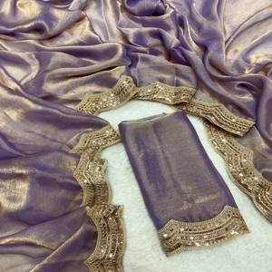 Vastra คอทเทจผ้าชีฟองเนื้อแข็งลาเวนเดอร์ประดับด้วยขอบประดับ - Product Image 2