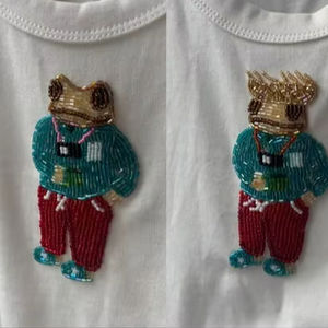 Top sin mangas bordado con cuentas de semillas para mujer, hecho a mano. - Product Image 6