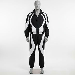 Conjunto Deportivo para Hombre con Bloques de Color, Estilo Deportivo, Cuello Alto, Secado Rápido, Poliéster, Dos Piezas, Traje para Correr, Primavera - Product Image 4