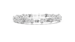 Ensemble de bracelets tennis de luxe en or blanc 18 carats, plaqué rhodium, avec diamant ovale unique de laboratoire, pour usage quotidien, bureau, mariage et fiançailles - Product Image 2