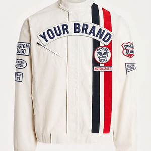 Vestes de course pour hommes en coton 100% pour l'automne, vente en gros OEM, logo brodé personnalisé, patch vintage, veste Nascar, fournisseur de marques privées - Product Image 2