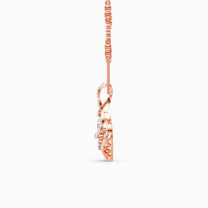 Classic Unisex Vintage Yellow <b>Gold</b> 14K Solid <b>Gold</b> Diamond <b>Necklace</b> Pear Cut Pave Setting Everyday Wear Jewelry - Product Image 5