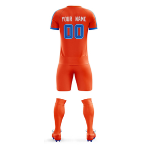 Uniforme de Fútbol Personalizado Color Naranja para Hombre, Transpirable, Poliéster, Impresión por Sublimación, Diseño con Nombre del Equipo, Servicio OEM - Product Image 6