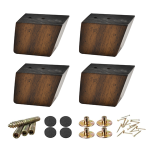 Pied de canapé carré conique en bois massif, qualité supérieure, taille personnalisée, grain de bois naturel, forte capacité de charge, style traditionnel pour salon - Product Image 5