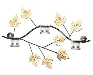 Iron Antique Maple <b>Leaf</b> Wall Mount Candle Holder with Tealight Candle Vintage Decorative Wall Sconce for Home Festive Decor - Product Image 5