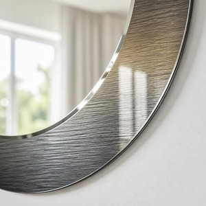 Brushed Metal Ombre <b>Round</b> Handmade Contemporary Design <b>Wall</b> <b>Mirror</b> Beveled Edge From REHMAN CRAFT - Product Image 5