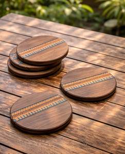 Posavasos Artísticos de Madera con Impresión Esmaltada para Decoración Moderna del Hogar, Mesas de Comedor, Escritorios de Oficina y Servicio de Bebidas - Product Image 1