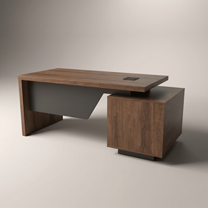 Bureau de direction extensible avec armoire de rangement et gestion des câbles, 62,99-70,87 pouces, poste de travail PC moderne et durable - Product Image 2