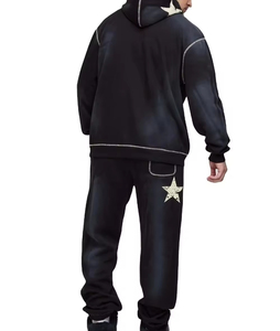 OEM Winter Casual Acid Wash Tracksuits <b>Pullover</b> Suit Hoodies and Sweatpants Sets <b>Men</b> Tracksuits Oversized - Product Image 6