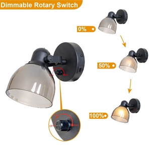 BKLW-BLG4 Home Decor 1-Lumière E26/E27 En Plastique Double Ombre Mur Montage Vanité Mur Lampe avec USB Port de Charge - Product Image 5