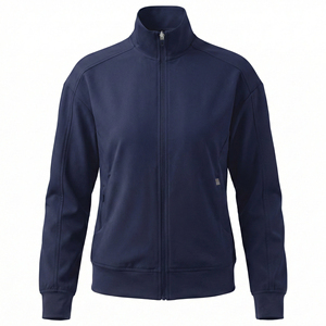 Custom Women's Professional <b>Mock</b> <b>Neck</b> Scrub Jacket Pockets Performance Fit Healthcare Uniforms Lightweight Warm Up Scrub Jackets - Product Image 5