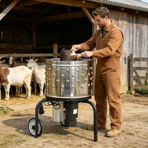 Spiumatrice per Polli con Interruttore Impermeabile, Struttura in Acciaio, Motore 220V/380V, Attrezzatura per Macellazione, Usata per Conigli, Pecore e Polli - Product Image 4