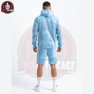 Nueva Llegada, Último Estilo, Precio al por Mayor, Ropa Urbana Ligera y Ecológica Estampada, Azul Cielo, Conjunto Casual de 2 Piezas para Hombre, Talla Grande - Product Image 2