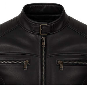 Chaqueta de Cuero Genuino Personalizada para Hombre, Chaqueta de Invierno Informal, Calefactable, Transpirable, de Cuero Vacuno Auténtico - Product Image 6