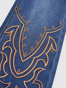 Pantalon évasé classique 2026 en denim respirant à séchage rapide, taille mi-haute, style urbain, longueur intégrale, vintage, décontracté pour l'été - Product Image 5