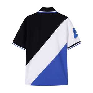 Polo Zeta Phi Beta Black Premium 20, broderie bleue et blanche, lettres grecques, polo pour femme, coupe élégante - Product Image 2