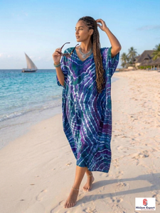 Women Printed <b>Kaftan</b> Dress Loose Fit <b>Summer</b> Beach Wear Comfortable Fabric Custom Bulk Manufacturing Wholesale Export Supply - Product Image 2