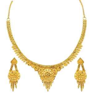 Wholesale Brass Forming 14K 18K 24K Dye Gold Filled Short Necklaces Middle East Gold Fashion Set Traditional Design Jewelry Set - Product Image 3