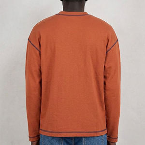 Custom Design Sweatshirts 100% Cotton Fleece <b>Lightweight</b> Contrast Stitching Printed & Embroidery Logo Long Sleeves Sweatshirts. - Product Image 5