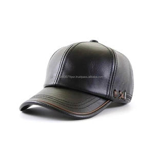 Casquette de baseball en cuir véritable avec logo personnalisé pour hommes, design six panneaux, haute qualité, chaude, style papa, mode hiver, vente en gros - Product Image 6
