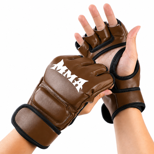 Wholesale Half Finger MMA Gloves UFC Sanda Thickened Adult Fighting Gloves Breathable Waterproof Hook Loop Closure Customizable - Product Image 2