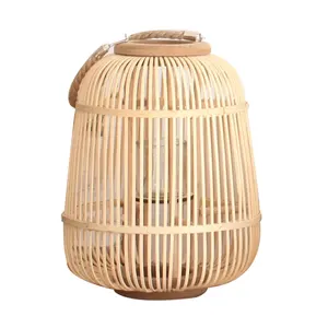 Meilleure vente de bougeoirs en bambou rustiques écologiques à la mode lanternes en osier durable vintage en jacinthe d'eau pour la décoration de la maison - Product Image 3