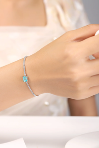 Pulsera de Plata 925 para Mujer con Diamantes de Corte Esmeralda Cultivados en Laboratorio y Piedras Preciosas Azules, Claridad VS-VVS, Lujo para Uso Diario, Certificado IGI - Product Image 4