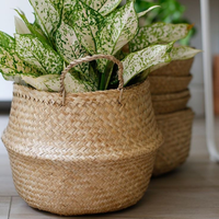 Paniers de rangement pliables en jonc de mer faits à la main, durables et naturels, pour cuisine et jardin, prix compétitif, vente en gros